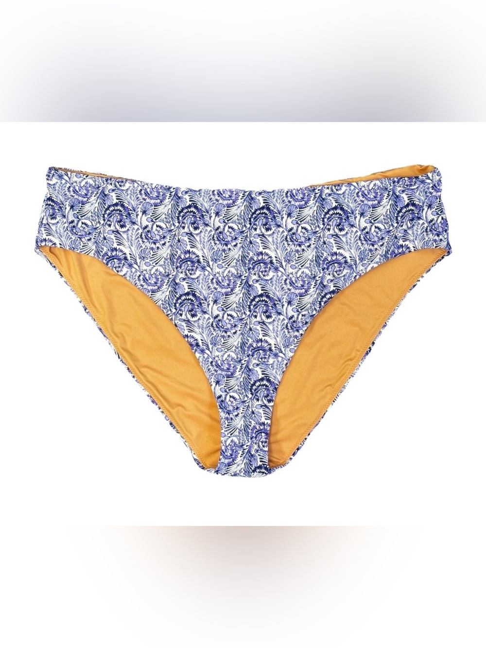J.Crew Womens High Rise Bikini Bottoms Blue Dandelion Swirl Floral Print 3X NWT